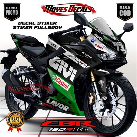 Jual Decal CBR 150R 2021 GIVI Mpotif Racing Full Black Stiker Decal