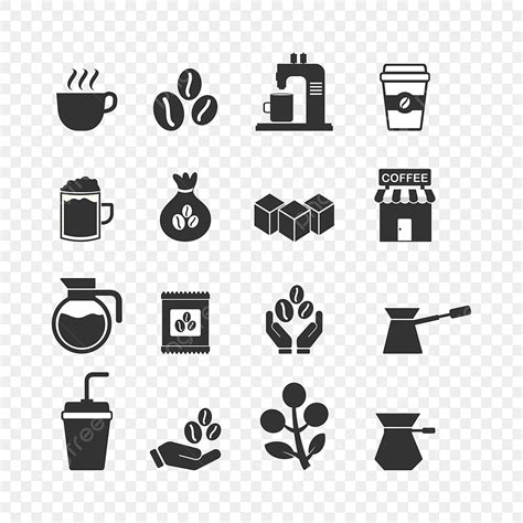 Coffee Cup Set Vector Art Png Coffee Icons Set Template Coffee Icons