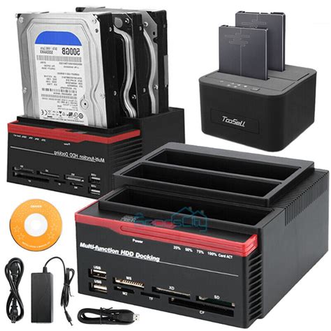 Bay Sata Hdd Ssd Hard Drive Docking Station Dual Usb Clone Card