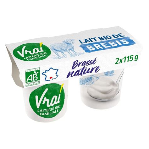 Yaourts Bio Brass Brebis Nature Vrai Les Pots De G Prix