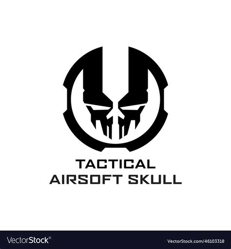 Skull logo icon airsoft logo design Royalty Free Vector