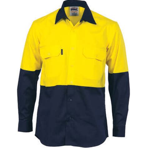 Hi Vis Cool Breeze Vertical Vented Cotton Shirt Long Sleeve Murray