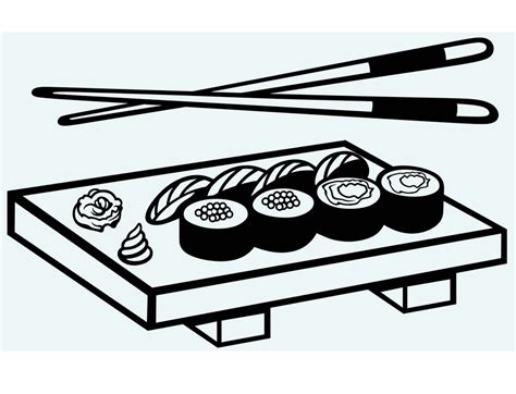 Sushi Clipart Black and White free - Clipart World