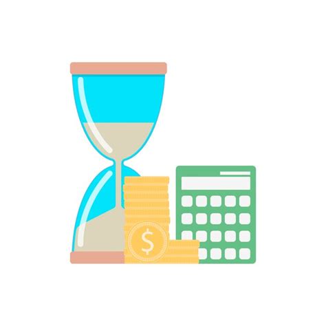 Premium Vector Time And Money Concept Hourglass And Golden Coin With