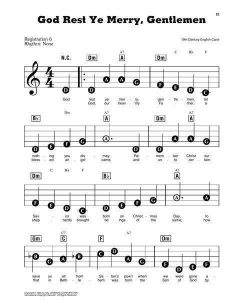 God Rest Ye Merry Gentlemen By Traditional English Carol Sheet Music For E Z Play Today At