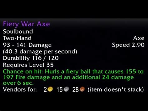 Classic Hardcore Fiery War Axe Dropped Youtube