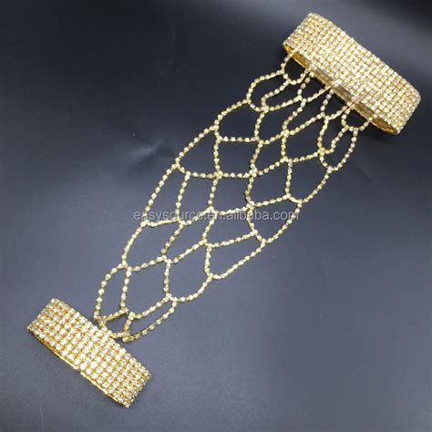 Luxury Bridal Upper Arm Cuff Bracelet Rhinestone Bridal Armband Gold Plated Armlet Bracelet