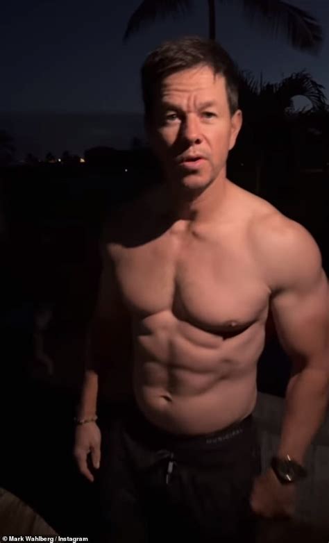 Mark Wahlberg 52 Flaunts His Muscles In Shirtless Video Flexing