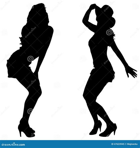 Vector Silhouettes Of Women Stock Illustration Illustration Of Model