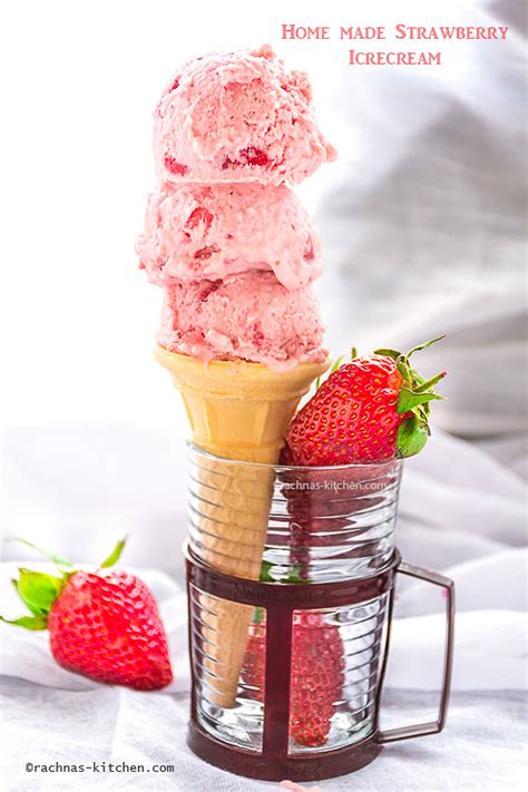 Homemade Strawberry Ice Cream Recipe Eggless Strawberry Ice Cream