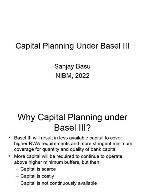 Capital Planning Under Basel III | PDF | Basel Iii | Capital Requirement