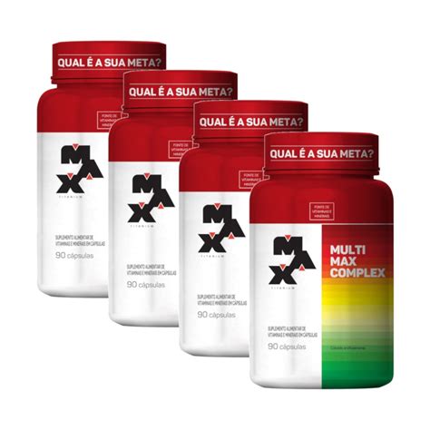 Kit 4x Multimax Max Titanium C 90 Cápsulas Multivitamínico Shopee Brasil