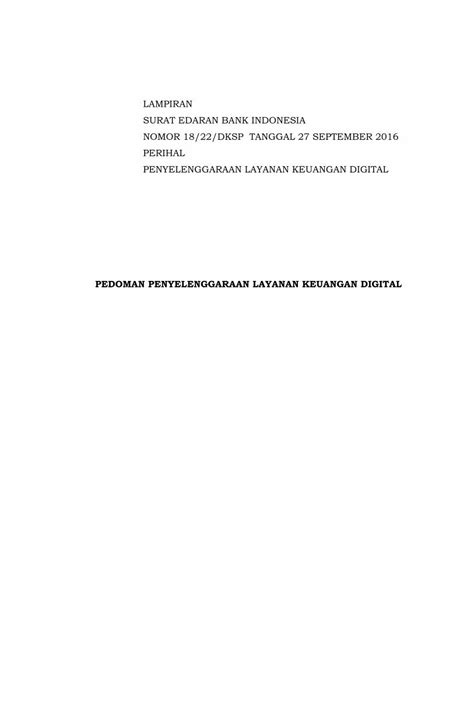 Pdf Lampiran Surat Edaran Bank Indonesia Nomor Dksp Tanggal