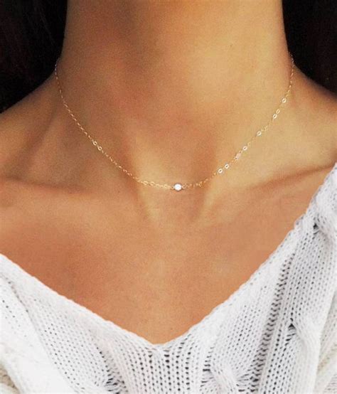 Diamond Necklace Bird Necklace Diamond Choker Tiny Diamond Bird