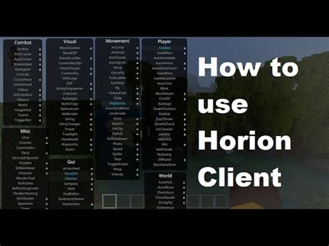 How To Use Horion Hacked Client Minecraft Bedrock YouTube