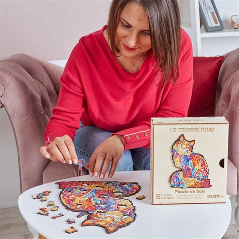 Puzzle en bois Le Tendre Chat 119 pièces