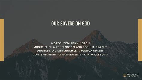 Our Sovereign God A Hymn By Tom And Sheila Pennington Youtube