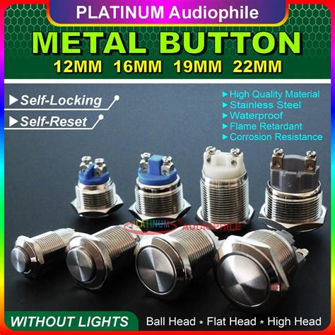 Jual Metal Push Button Switch Saklar On Off Stainless Tanpa Lampu Mm