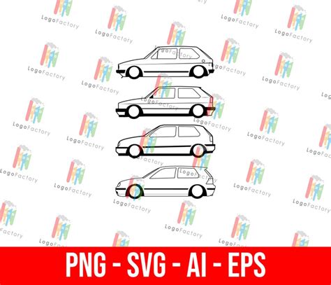 Volkswagen Golf Gti Evolution Vector Gti Digital Download Png Svg Ai