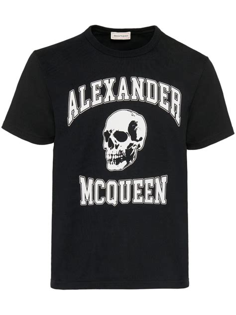 Alexander Mcqueen Skull Logo Print T Shirt Farfetch