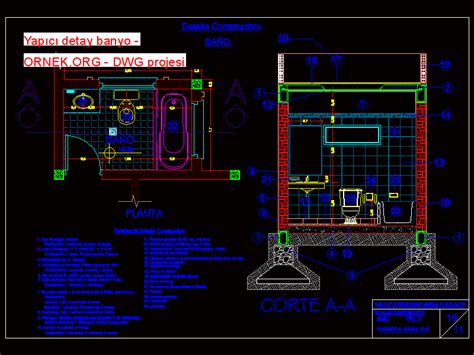 Yap C Detay Banyo Dwg Projesi Autocad Projeler