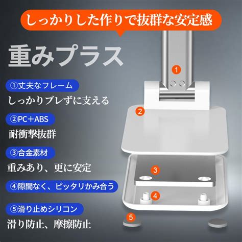 【受賞店舗】 スマホスタンド 卓上 タブレットスタンド 折りたたみ式 Ipad 高さ 角度調整 安定 携帯 滑り止め コンパクト Nikko