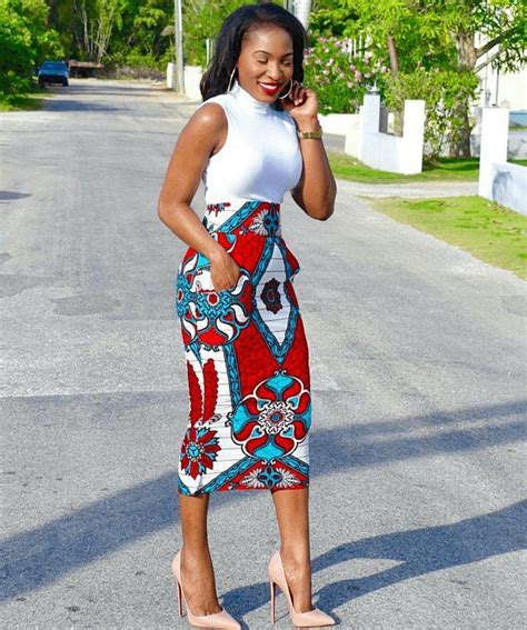 African Print Ankara Pencil Skirt With Pockets African Pencil Skirt African Clothing Styles