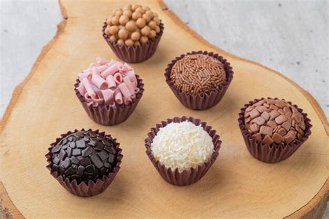 Premium Photo | Typical brazilian brigadeiros, various flavors with room for text.