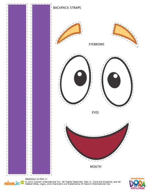 Dora Backpack Face Printable Printable Templates