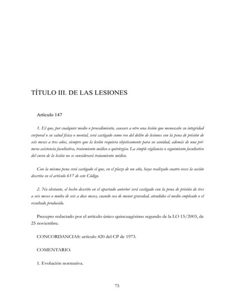 T Tulo Iii De Las Lesiones