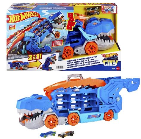 HOT WHEELS T REX MEGA TRANSPORTER GARAŻ TOR WYŚCIGOWY 3w1 ZESTAW 2