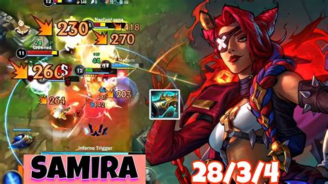 WILD RIFT ADC THIS SAMIRA IS MONSTER IN PATCH 5 0C 28KILL GAMEPLAY