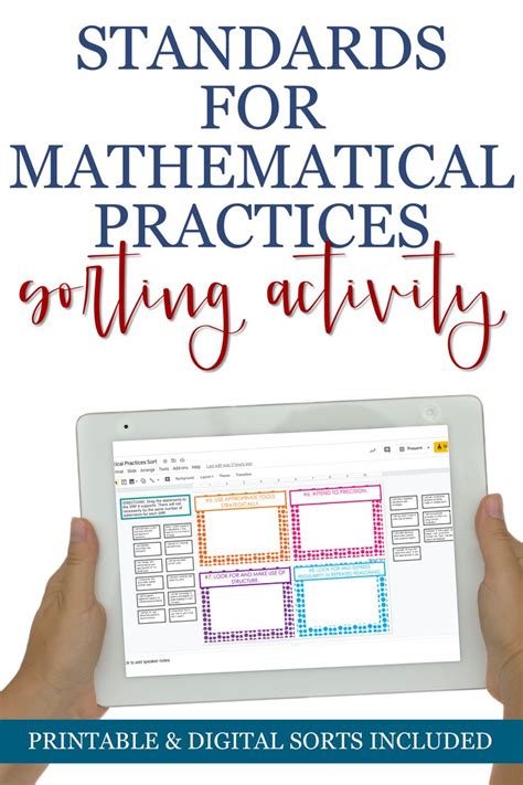 Hands Holding An Ipad With The Text Standards For Math Practice Going