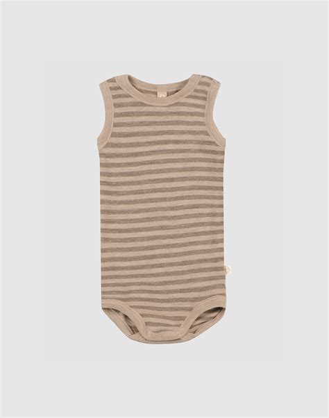 Body Sans Manches En Laine De M Rinos Pour B B Cappuccino Beige