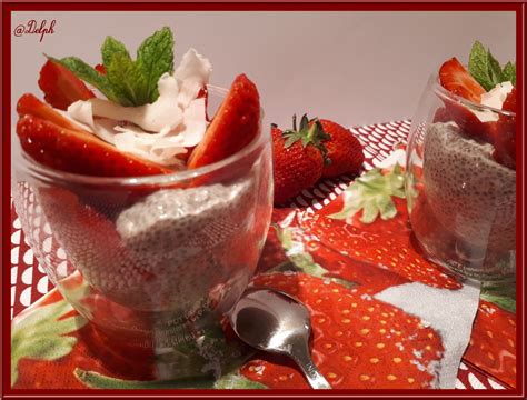 Chia Pudding Coco Menthe Et Fraises Menthe Cuisine Pudding