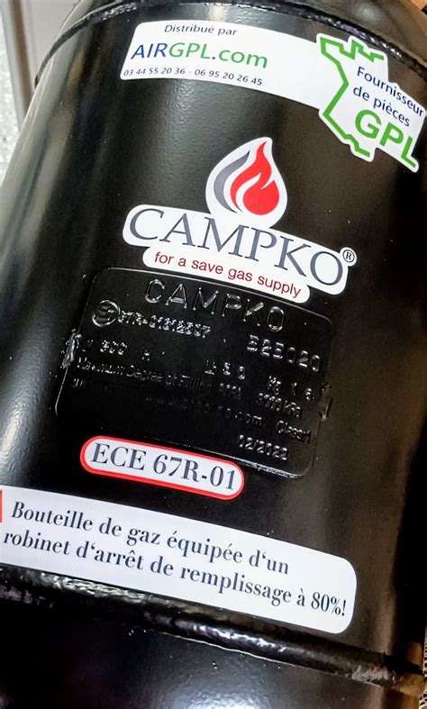 Bouteille De Gaz L Camping Car Avec Raccord France Bouteille Gpl