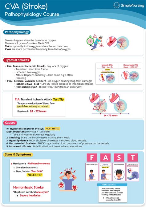 CVA Simple Nursing CVA Stroke Pathophysiology Course Causes 1