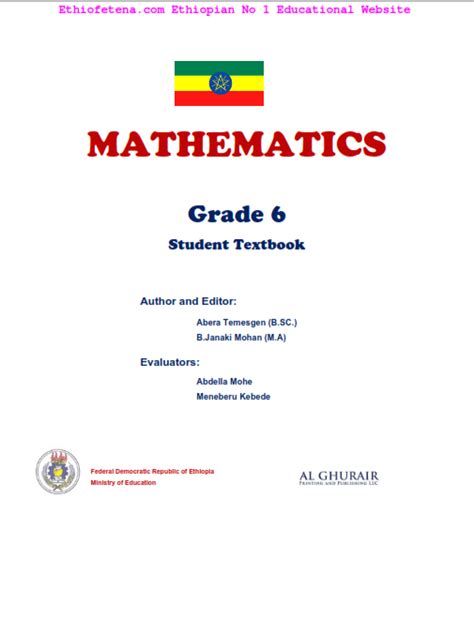 Grade 6 Mathematics Student Textbook Old Curriculum Download Pdf