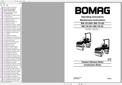 Bomag Tandem Vibratory Roller Bw Adh Ad Ac Operating