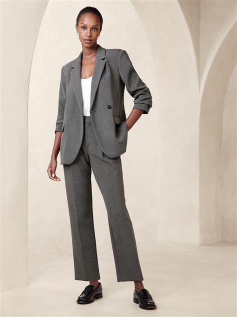 Double Weave Asymmetrical Blazer Banana Republic Factory