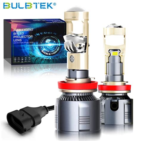 China Bulbtek Am05 Headlight Fan Turbo 100w Mini Biled Proyector 6000k Led Lens H7 H8 H9 H11