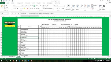 Cara Mudah Membuat Rumus Absensi Di Excel Youtube