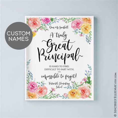 Principal Retirement Ts Custom Appreciation Sign Etsy