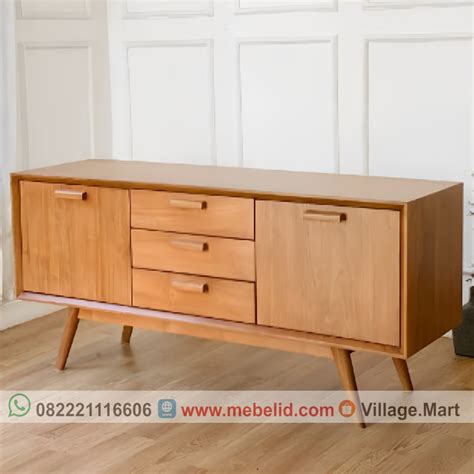 Bufet Meja Tempat Tv Minimalis Modern Kayu Jati Ukuran 150 Cm Mebelid