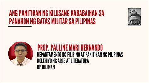 Ps Lecture Series Ang Panitikan Ng Kilusang Kababaihan Sa Panahon