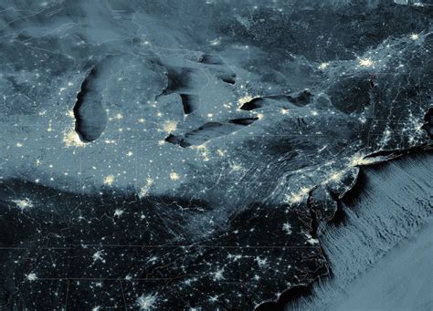 Moonlit Snow Covered United States Seen From Orbit Spaceref