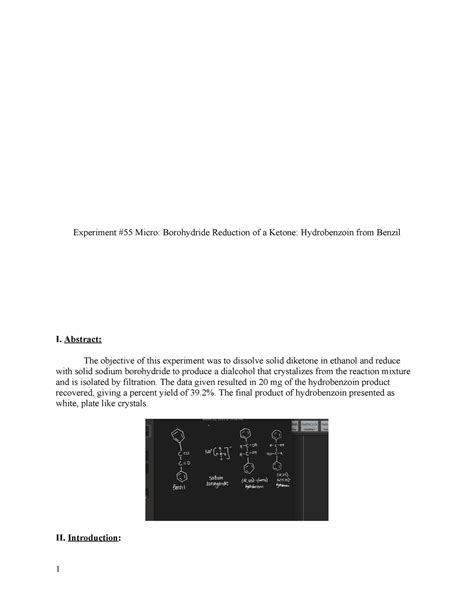 Experiment 55 Lab Report Experiment 55 Micro Borohydride