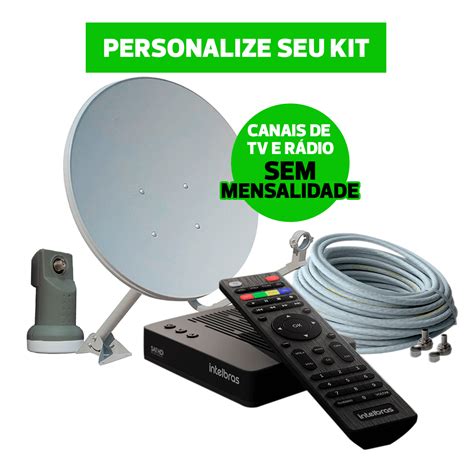 Kit De Receptor Digital Full Hd Banda Ku Rds Intelbras Antena