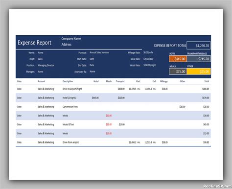 7 Best Employee Expense Report - RedlineSP