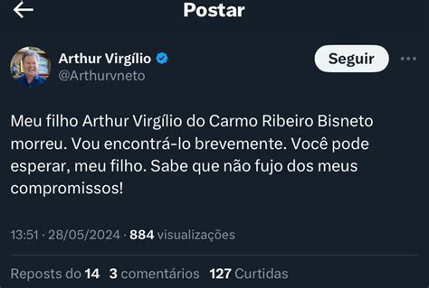 Infarto Fulminante Mata O Ex Deputado Arthur Bisneto Aos Anos